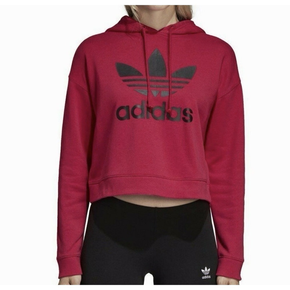 Adidas Women's Essentials Fleece Hoodie Pink/ black Small